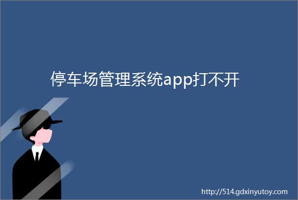 停车场管理系统app打不开