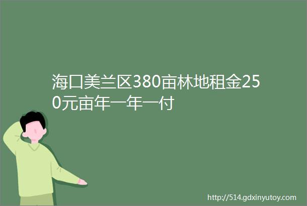 海口美兰区380亩林地租金250元亩年一年一付